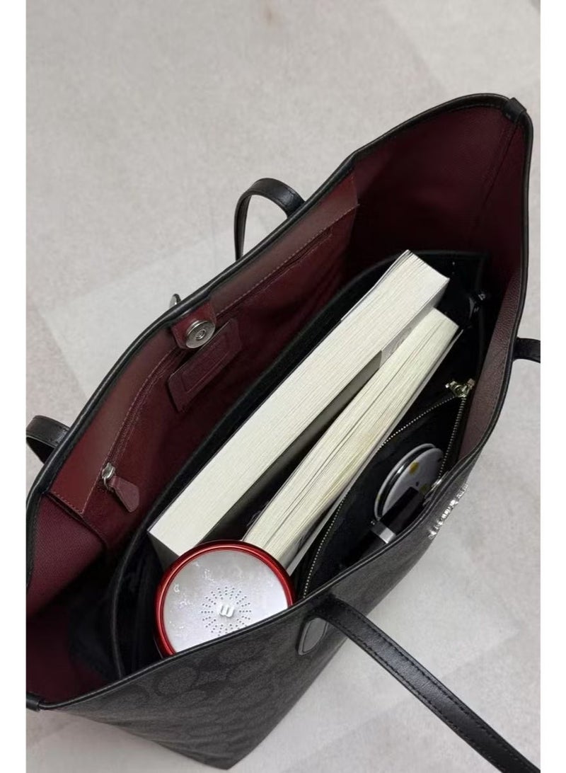 كوتش اوت ليت حقيبة توت كوتش شنط من القماش المميز للنساء، حقيبة كتف كبيرة الحجم، متعددة الاستخدامات، بسعة كبيرة، حقيبة توت - Image 5